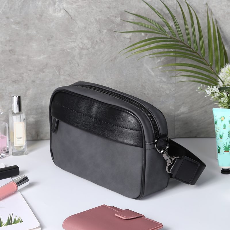 Men Shoulder Bag Leather Casual Business Messenger Bag Men Fashion Shoulder Crossbody Bag Small Square Plaid Designer Sling Bags - Image 6
