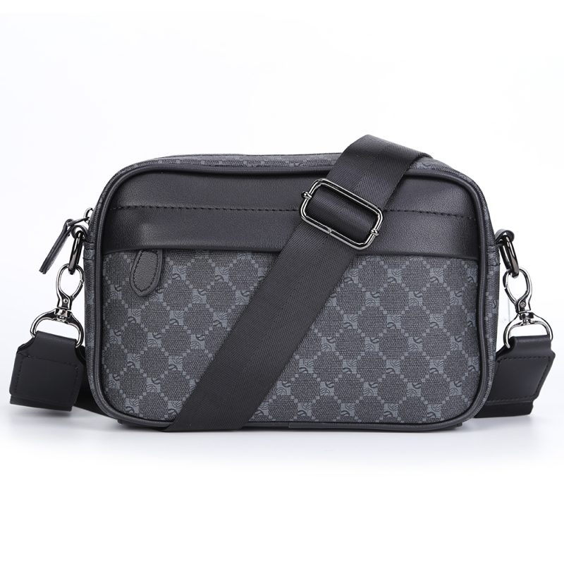 Men Shoulder Bag Leather Casual Business Messenger Bag Men Fashion Shoulder Crossbody Bag Small Square Plaid Designer Sling Bags - Image 7