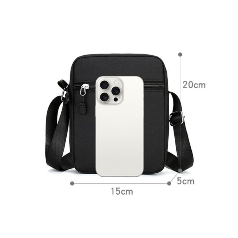 Oxford Shoulder Bag Durable Mini Black Mobile Phone Bag Waist Pack Men - Image 5