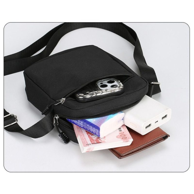 Oxford Shoulder Bag Durable Mini Black Mobile Phone Bag Waist Pack Men - Image 6