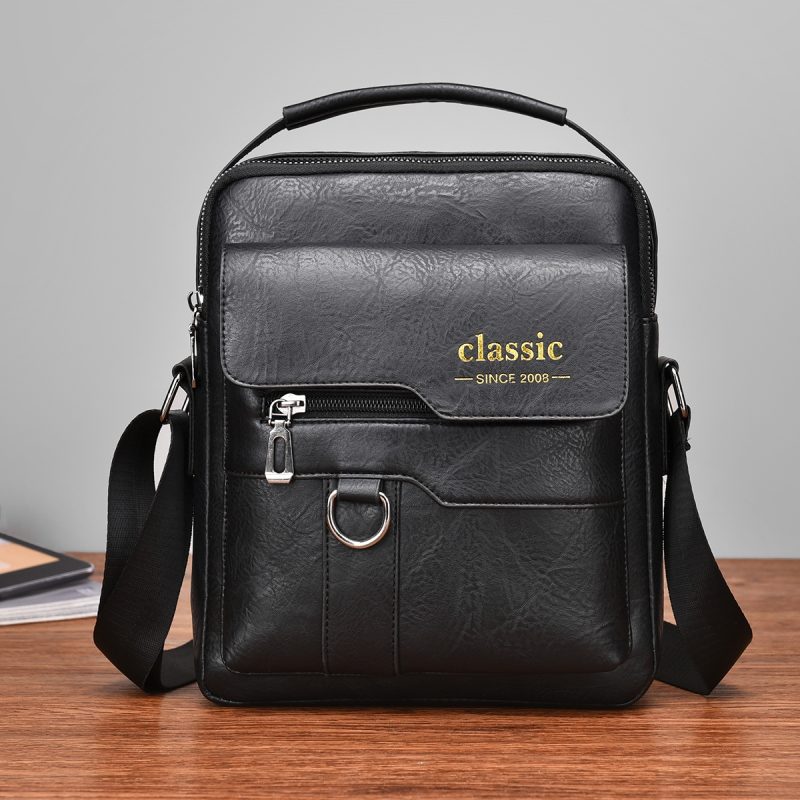 2024 New Luxury Brand Men Crossbody Bag Leather Shoulder Bag For Men Handbags Brown Business Large Capacity Messenger Side Bags - Image 3