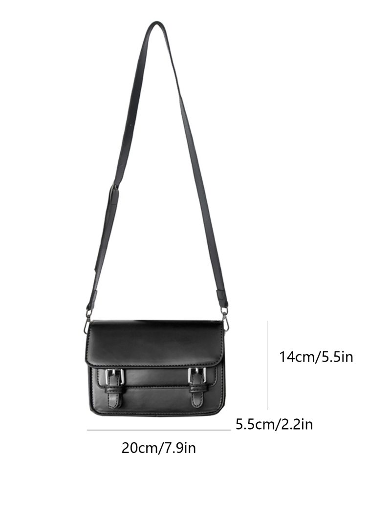 Minimalist Black Shoulder Bag Retro Male PU Leather Crossbody Bags Men's Small Messenger Bag for Men Suitable for Daily Use - Image 4