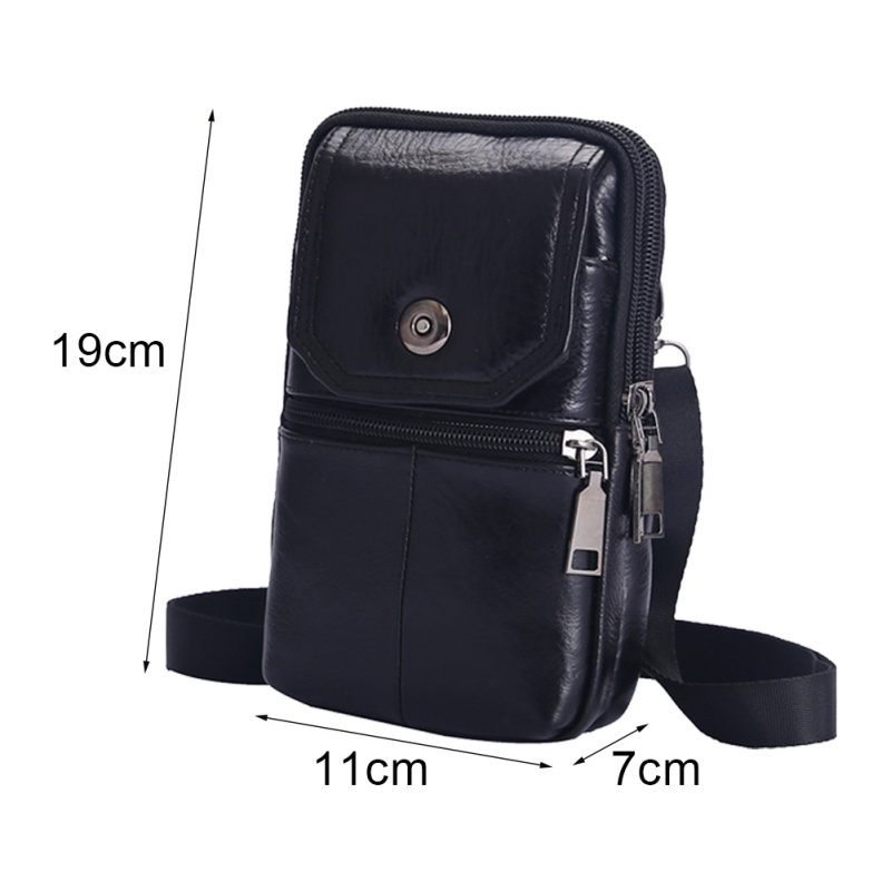 Men's Genuine Leather Crossbody Shoulder Bags Vintage PU Men Handbag Tote Casual Business Man Messenger Bag Leather Fanny Pack - Image 10