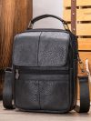 Genuine Leather Men's Shoulder Bag Business Leisure Large Capacity Portable Handbag Zipper Multi Layer Male's Crossbody Bags