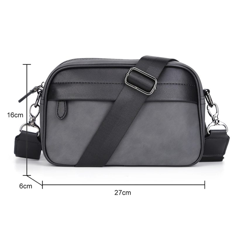 Business Shoulder Bag for Men PU Leather Messenger Bag Male Casual Sling Belt Crossbody Bags Man Design Handbag Purse Men's Bag - Image 7
