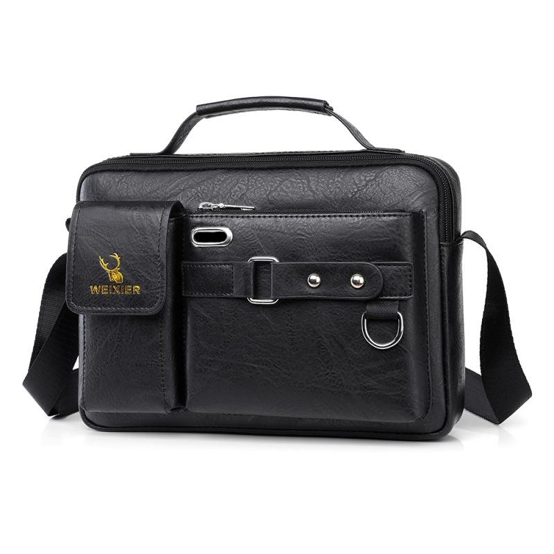 Men Crossbody Business Shoulder Bags Waterproof Vintage Men Handbags Large Capacity PU Leather Bag Man Messenger Bags Tote Bag - Image 8