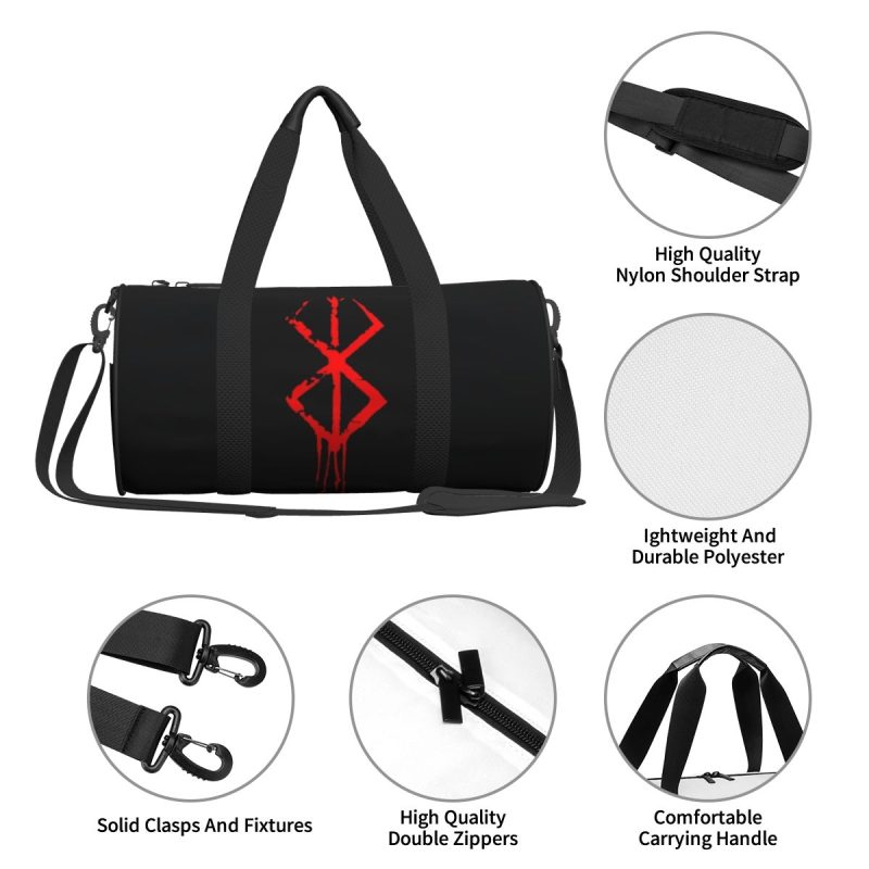 D-Demons Marks Japaese Sports Bags Cool Fashion Funny Travel Gym Bag Gym Accessories Fun Handbags Men Design Oxford Fitness Bag - Image 4