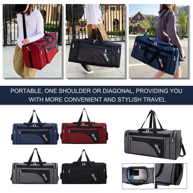 Oxford Sports Bag Large Capacity Fitness Training Bag Waterproof Large Capacity Weekend Duffle Travel Bag Fitness Bag - Image 3