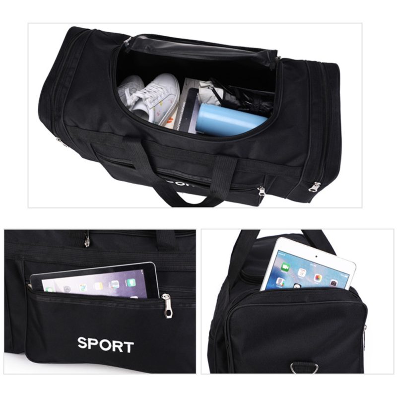 Oxford Sports Backpack Purse Large Capacity Fitness Training Bag with Zipper Multifunctional Wear-resistant for Outdoor Football - Image 3