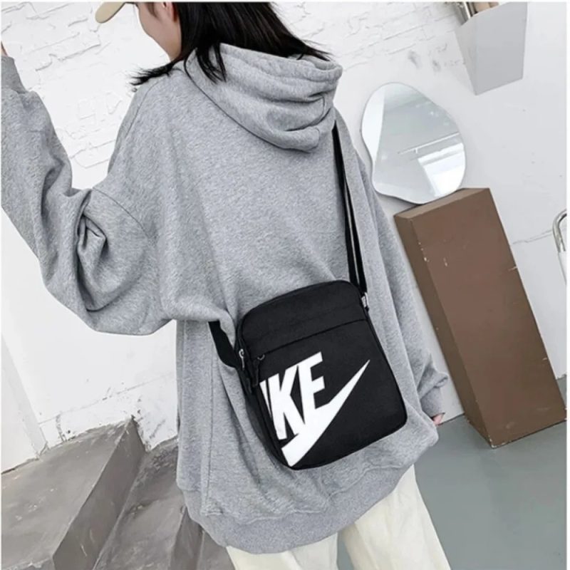 Men's Messenger Bag Small Nylon Crossbody Shoulder Bag Waterproof Casual Black Purse for Work School Travel - Image 3