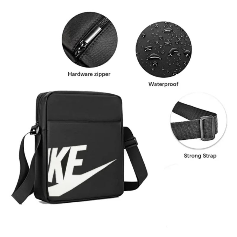Men's Messenger Bag Small Nylon Crossbody Shoulder Bag Waterproof Casual Black Purse for Work School Travel - Image 5