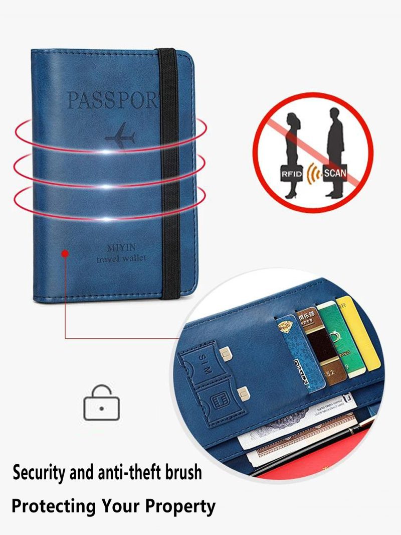 RFID Retro Passport Set PU Leather Credit Card Holder Vaccine ID Window Card Set Passport Bag Men's and Women'sTravelAccessories - Image 3