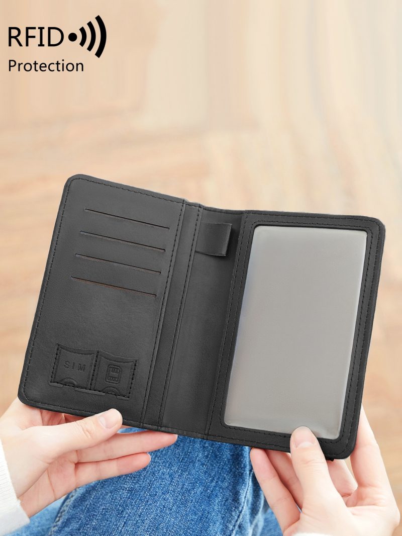 RFID Retro Passport Set PU Leather Credit Card Holder Vaccine ID Window Card Set Passport Bag Men's and Women'sTravelAccessories - Image 4