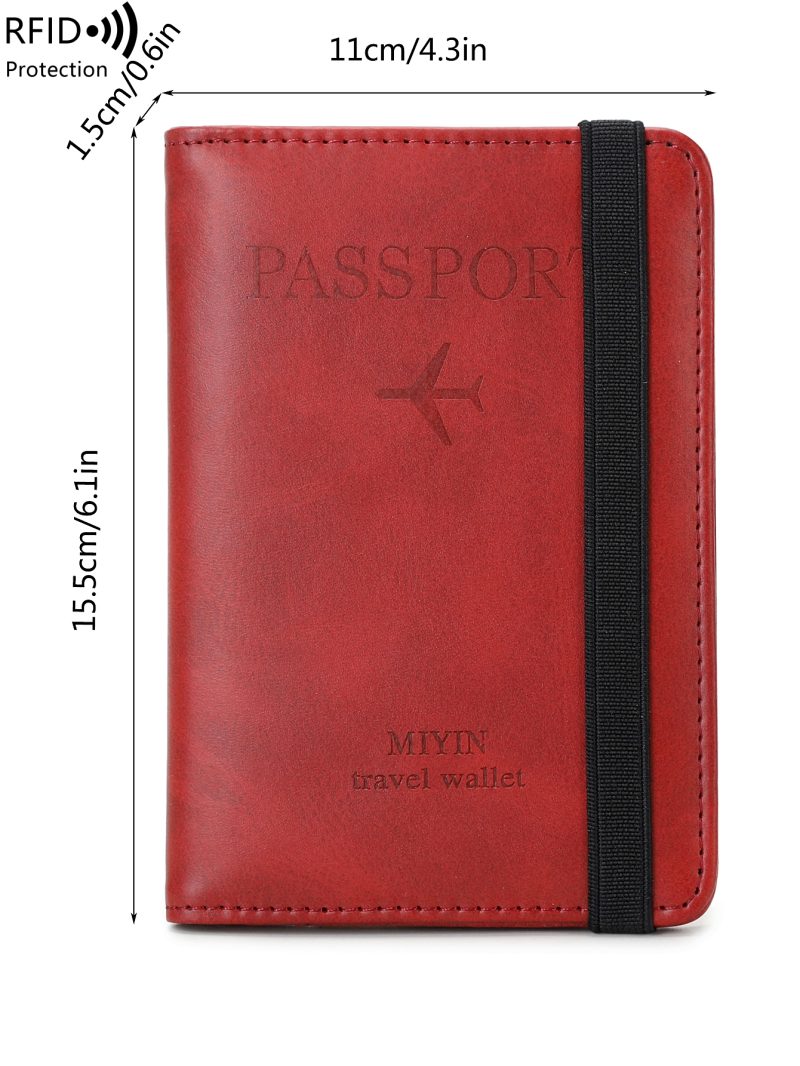 RFID Retro Passport Set PU Leather Credit Card Holder Vaccine ID Window Card Set Passport Bag Men's and Women'sTravelAccessories - Image 5