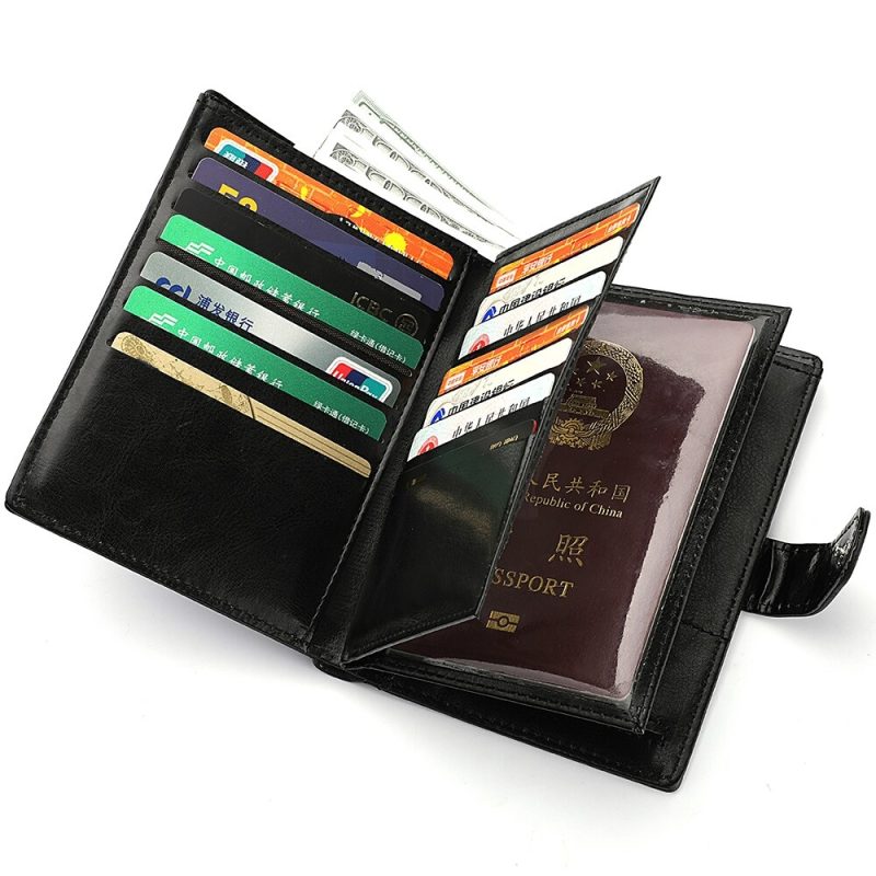 Stylish Travel Passport Bag Multi-Card Card Holder Portable Multi-Function Men's Wallet - Image 6