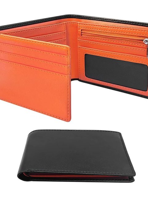 Minimalist Men Wallet with Zipper Coin Pocket RFID Credit Card Holder