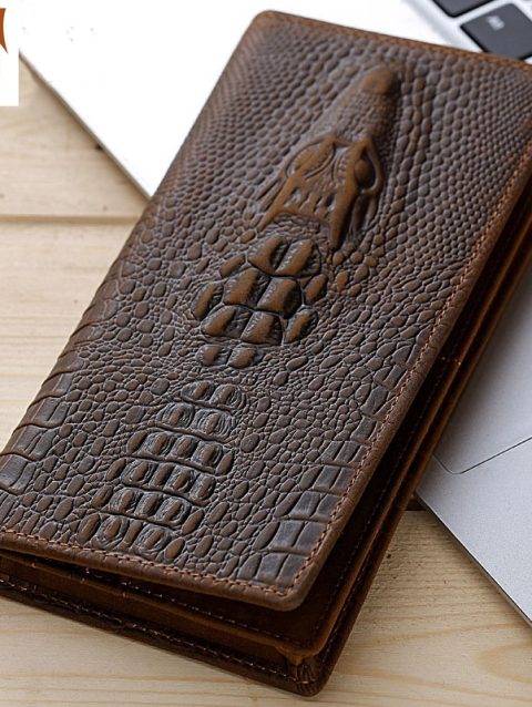 Men's Wallets Alligators carteras Thin mens wallet PU leather clutch made of Crocodile Pattern Long purse portafoglio uomo