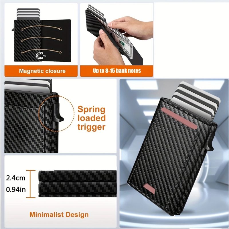 2024 New Men's Business Wallet Multi-card slot magnetic enclosure RFID Blocking Travel Wallet Card holder card pack - Image 4