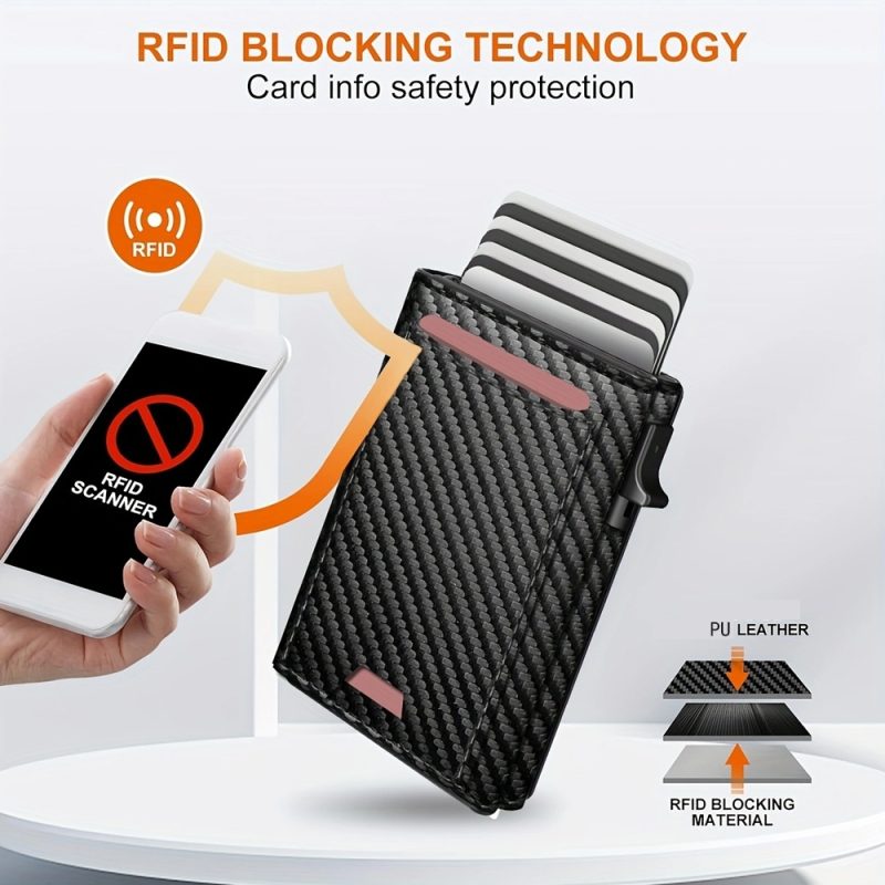 2024 New Men's Business Wallet Multi-card slot magnetic enclosure RFID Blocking Travel Wallet Card holder card pack - Image 6