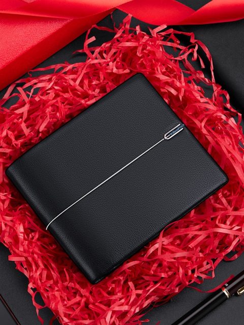 Mens Wallet Genuine Leather Luxury Brand Slim Bifold Pocket Wallet