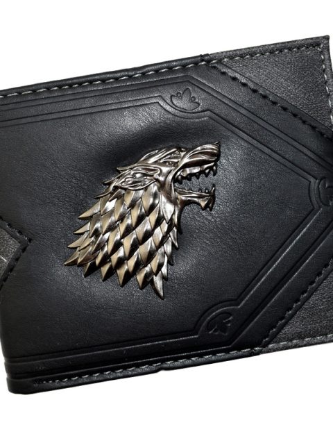High Quality Cool Metal Wolf Design Wallet Men's Purse with Coin Pocket