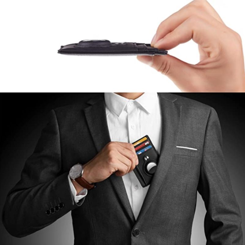 New Airtag Wallet Slim Minimalist Leather Credit Card Holder For AirTag Protective ID Case Small Anti-lost Protective Purse - Image 5