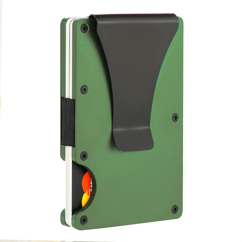 Slim Wallet Men Front Pocket Blocking Minimalist Wallet For Men Metal Wallet With Money Clip Mini Holder ID Credit Card - Image 2
