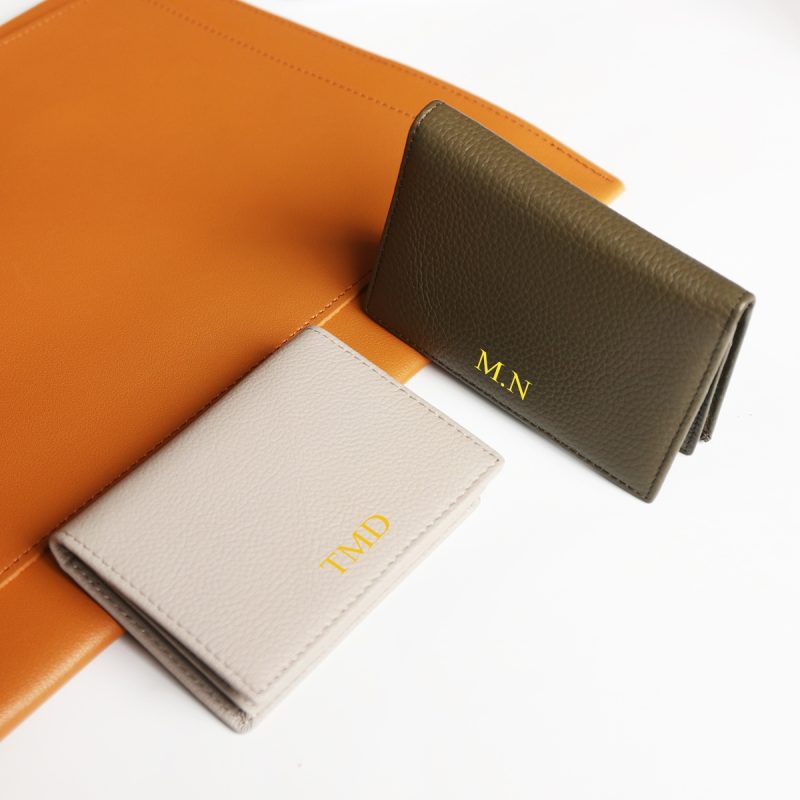 Personalize Name Business Card Holder Genuine Leather Men ID Credit Card Wallet Custom Company Logo DIY Gift Women Cardholder - Image 6