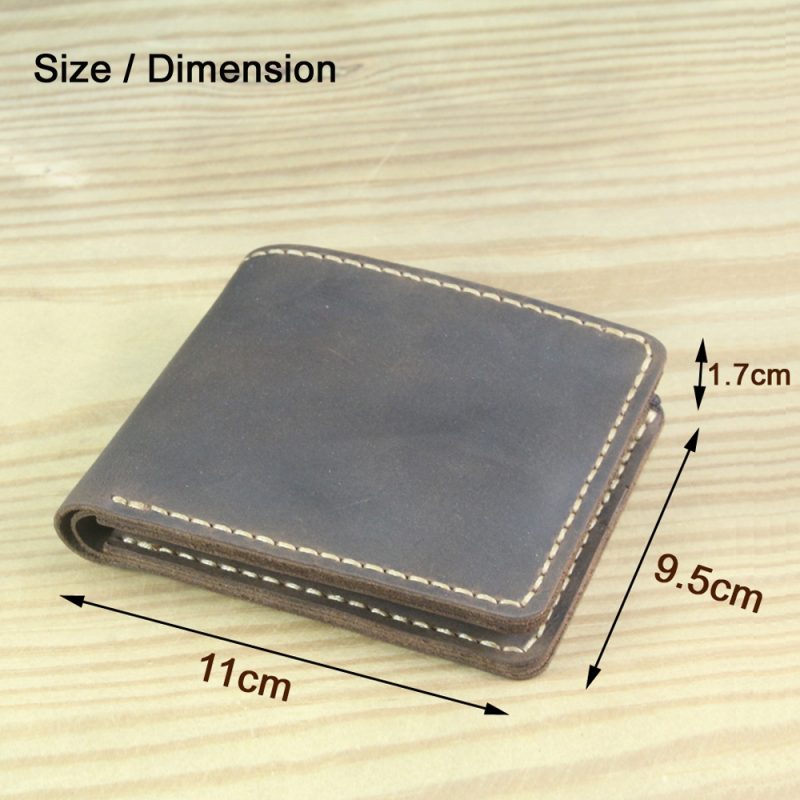 Luxury Handmade Genuine Leather Men Wallet Bifold Purse Male Wallets Short Money Clip Vintage Leather Money Bag with zip pocket - Image 2