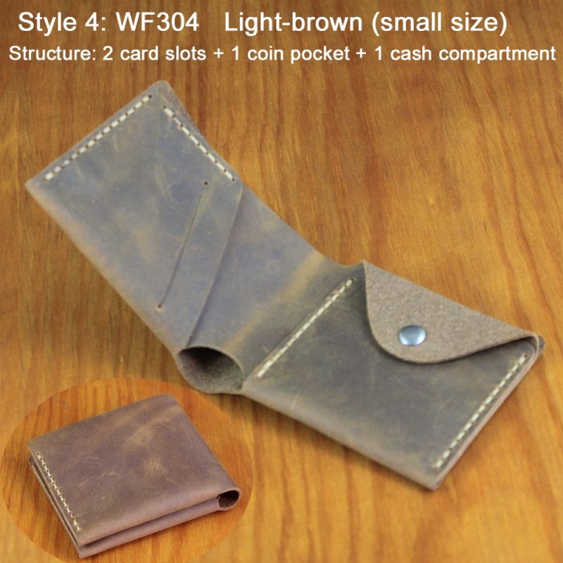 Luxury Handmade Genuine Leather Men Wallet Bifold Purse Male Wallets Short Money Clip Vintage Leather Money Bag with zip pocket - Image 9