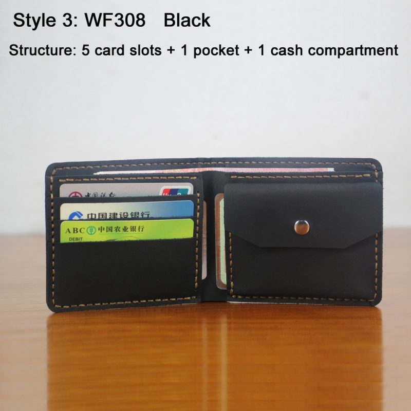 Luxury Handmade Genuine Leather Men Wallet Bifold Purse Male Wallets Short Money Clip Vintage Leather Money Bag with zip pocket - Image 18
