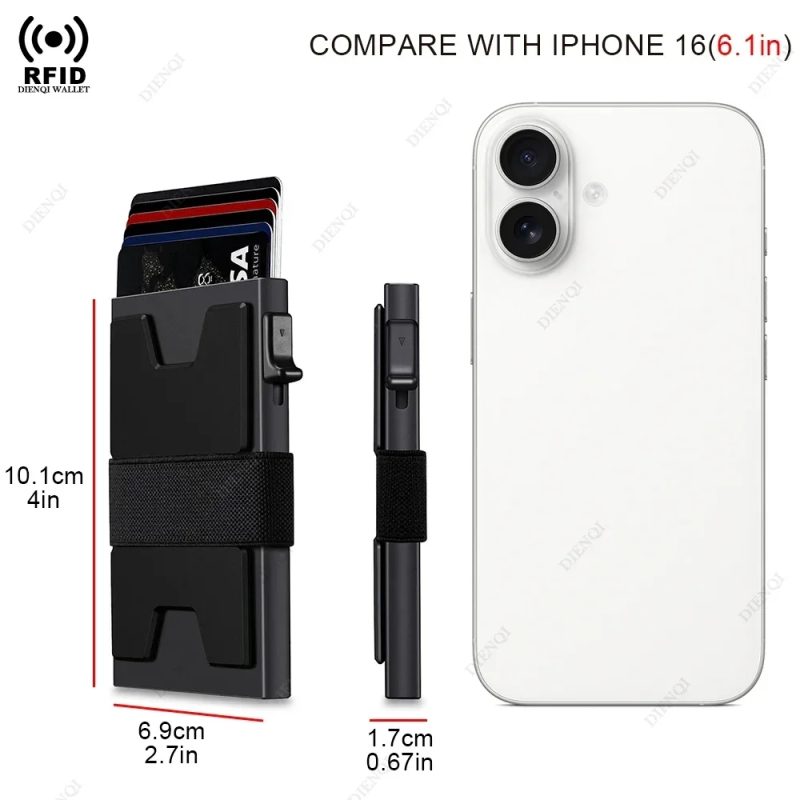 Rfid Credit Card Holder Wallets Money Bag Metal Slim Thin Men Wallet Aluminium Automatic Luxury Wallet Male Purse Vallet Choice - Image 2