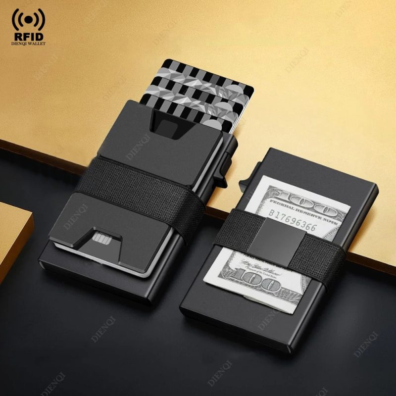 Rfid Credit Card Holder Wallets Money Bag Metal Slim Thin Men Wallet Aluminium Automatic Luxury Wallet Male Purse Vallet Choice - Image 3