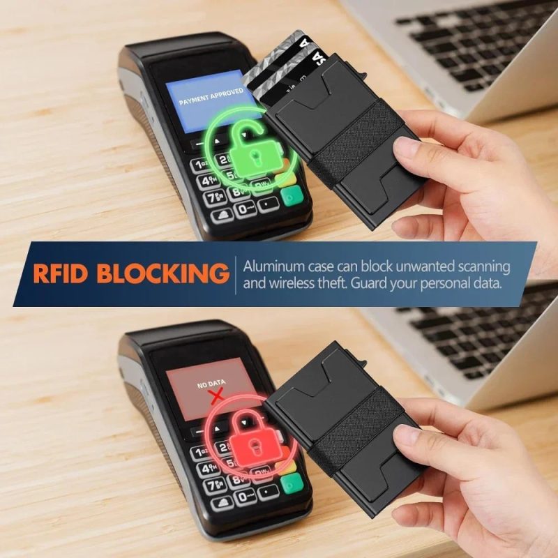 Rfid Credit Card Holder Wallets Money Bag Metal Slim Thin Men Wallet Aluminium Automatic Luxury Wallet Male Purse Vallet Choice - Image 4