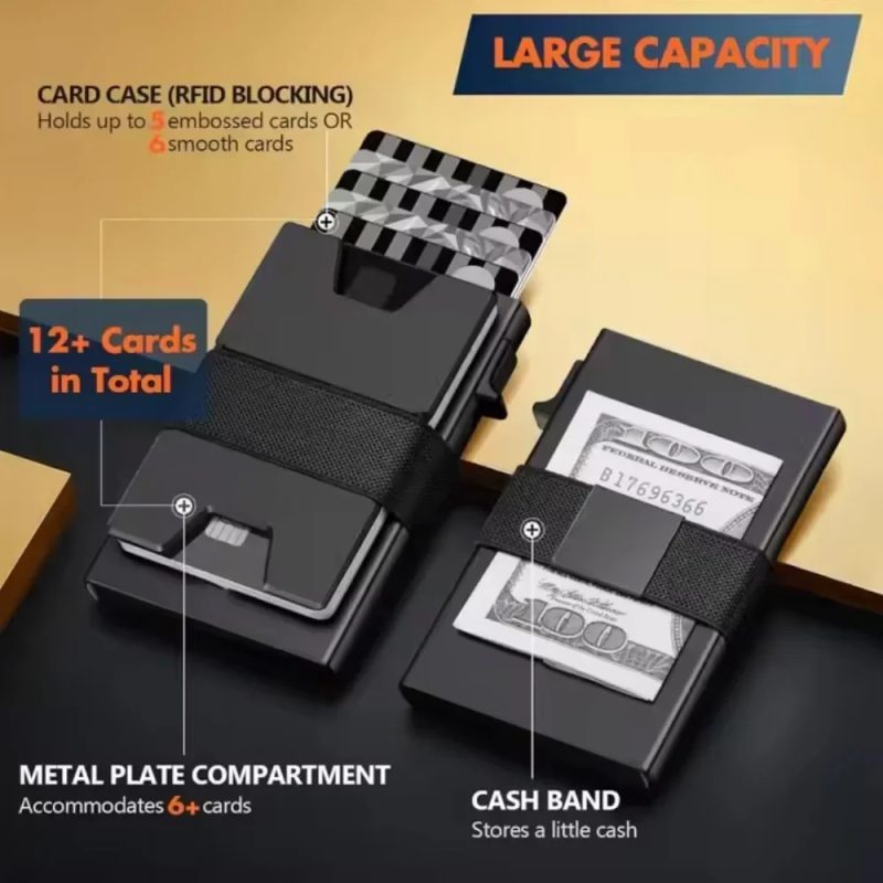 Rfid Credit Card Holder Wallets Money Bag Metal Slim Thin Men Wallet Aluminium Automatic Luxury Wallet Male Purse Vallet Choice - Image 5