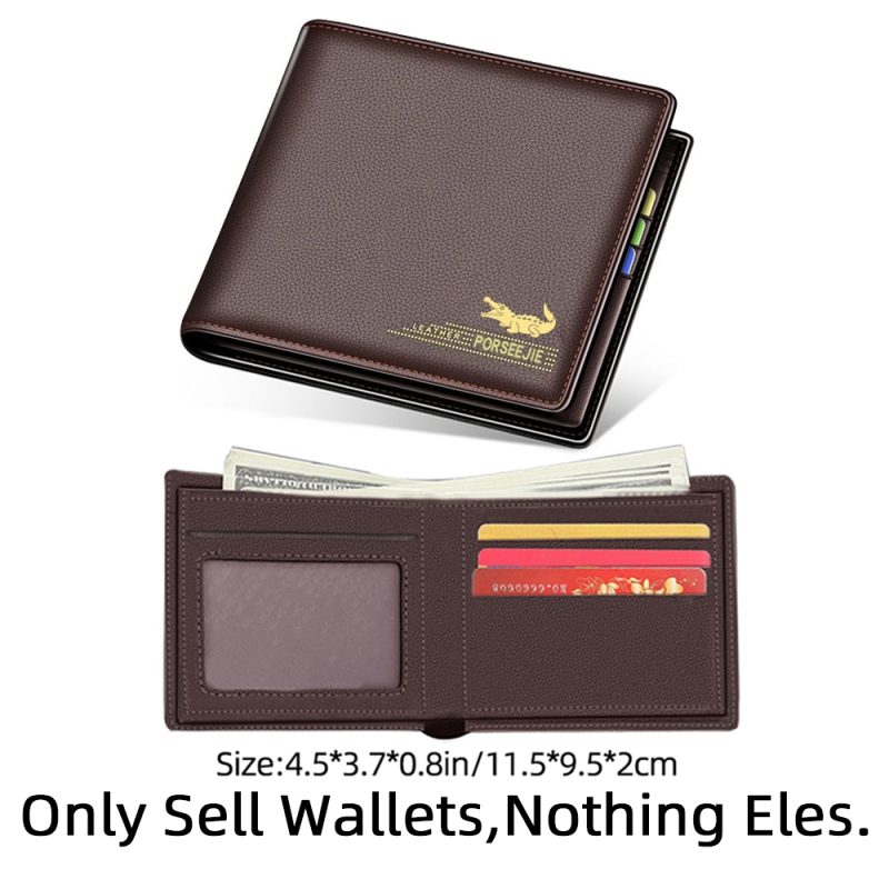 Men Wallet Leather Business Foldable Wallet Luxury Billfold Slim Hipster Credit Card Holders Inserts Coin Purses Vintage Walltes - Image 7