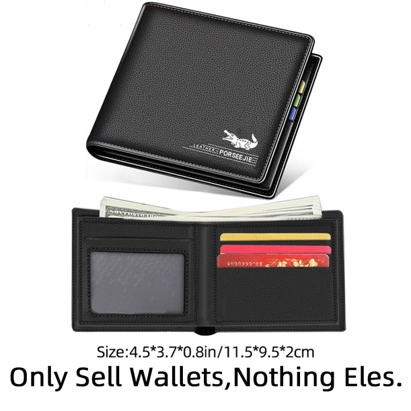 Men Wallet Leather Business Foldable Wallet Luxury Billfold Slim Hipster Credit Card Holders Inserts Coin Purses Vintage Walltes - Image 8