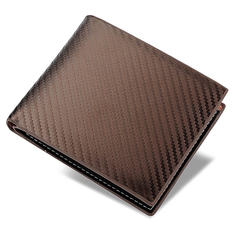 Men Carbon Fiber Short Wallet Men's Card Bag Integrated Zipper Change Bag Holder Horizontal Wallet Internal Zipper Design - Image 2