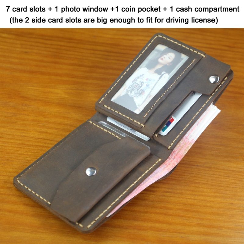 Luxury Handmade 100% Genuine Leather Men Wallet Purse Short Money Clip with Coin Pocket Male Money Bag Multi-Card Wallet Vintage - Image 6