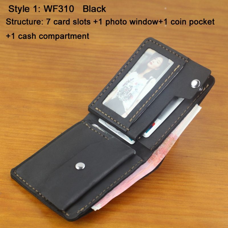 Luxury Handmade 100% Genuine Leather Men Wallet Purse Short Money Clip with Coin Pocket Male Money Bag Multi-Card Wallet Vintage - Image 8