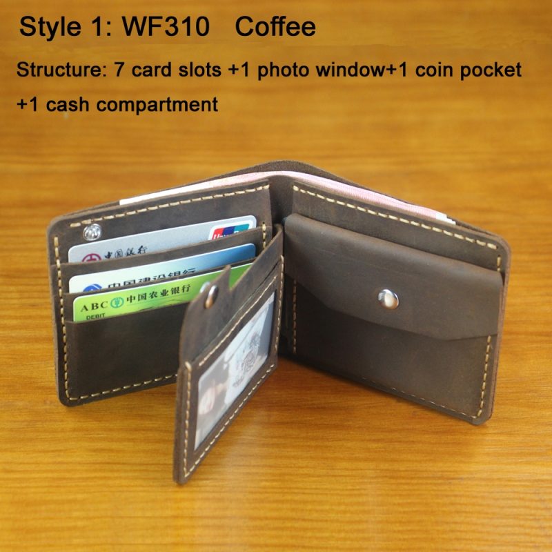 Luxury Handmade 100% Genuine Leather Men Wallet Purse Short Money Clip with Coin Pocket Male Money Bag Multi-Card Wallet Vintage - Image 9