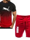 2024 men's color-changing short-sleeved suit fashion casual sports two-piece suit