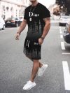 2024 Men's Summer Sports Set Short sleeved T-shirt+Shorts Set 2-piece Sports Jogging Set Men's Casual Set S-6XL Large Size