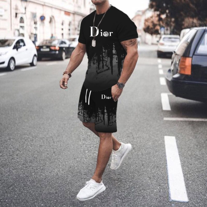 2024 Men's Summer Sports Set Short sleeved T-shirt+Shorts Set 2-piece Sports Jogging Set Men's Casual Set S-6XL Large Size