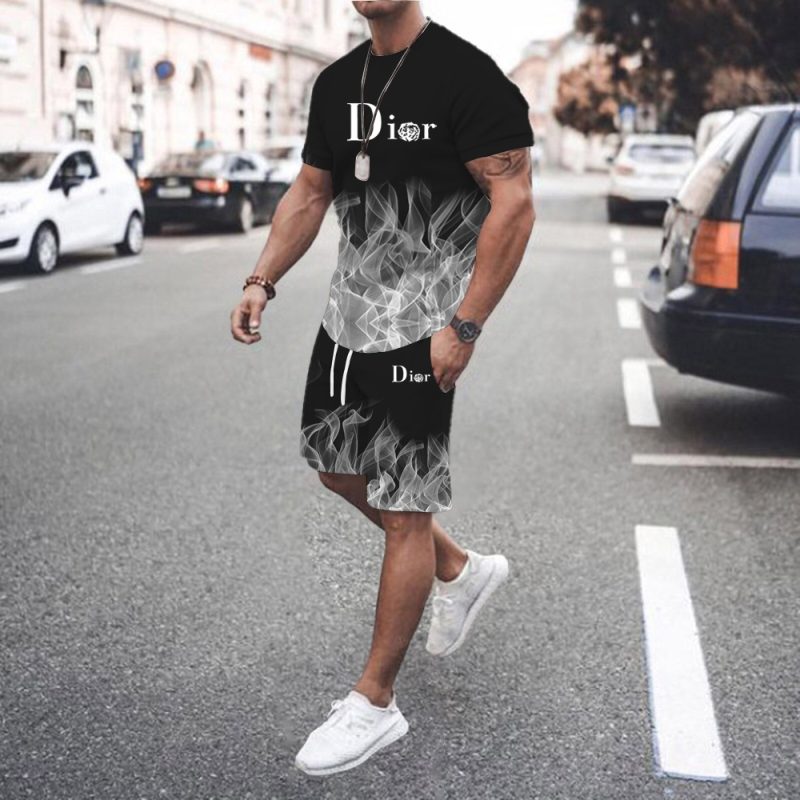 2024 Men's Summer Sports Set Short sleeved T-shirt+Shorts Set 2-piece Sports Jogging Set Men's Casual Set S-6XL Large Size - Image 2
