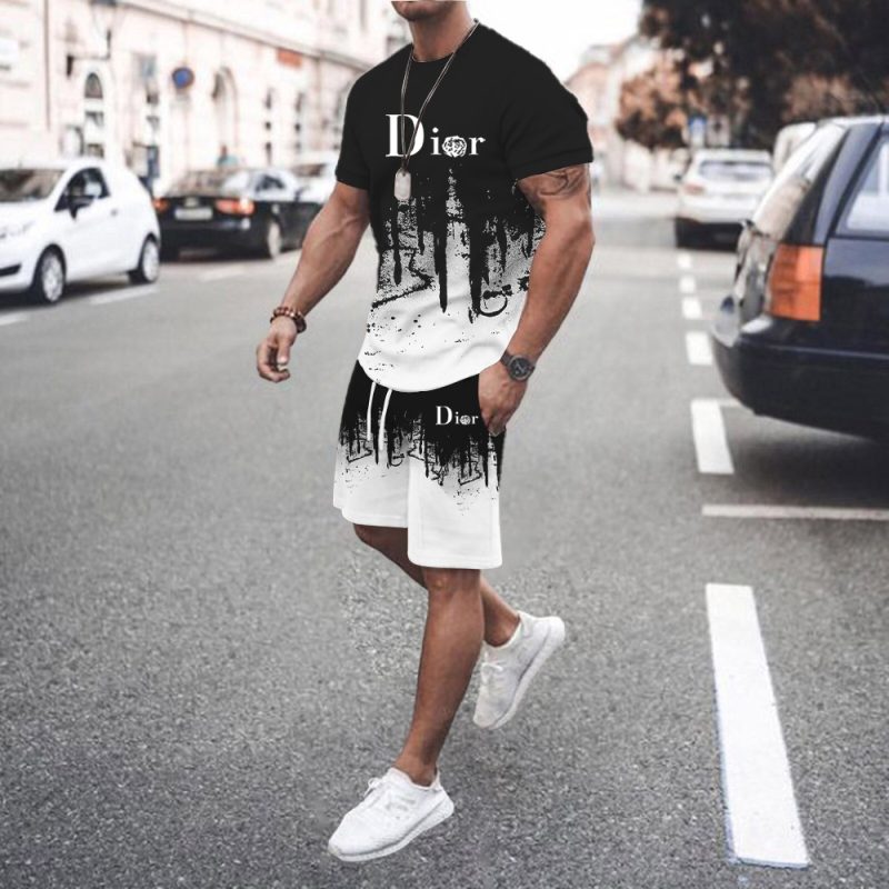 2024 Men's Summer Sports Set Short sleeved T-shirt+Shorts Set 2-piece Sports Jogging Set Men's Casual Set S-6XL Large Size - Image 3