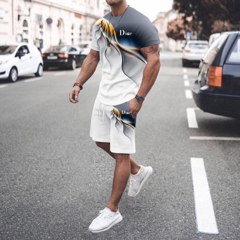 2024 Men's Summer Sports Set Short sleeved T-shirt+Shorts Set 2-piece Sports Jogging Set Men's Casual Set S-6XL Large Size - Image 9