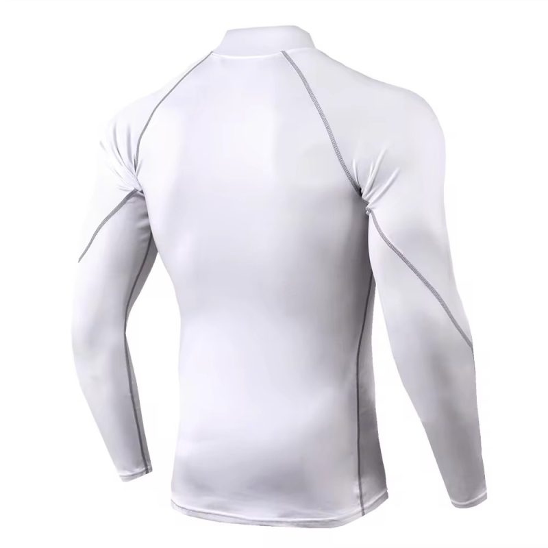 Men's Workout Compression Shirt Turtleneck Long Sleeve Rash Guard Gym Base Layer Athletic Undershirt Gear Sports Shirt - Image 2
