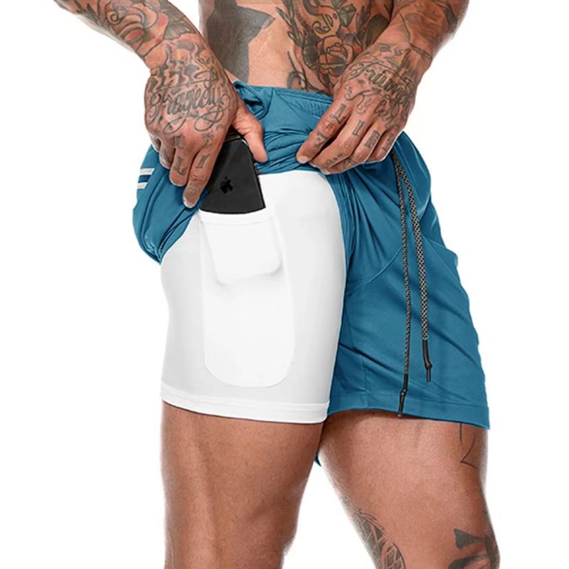 2022 Summer New Running Shorts for Men's 2-in-1 Double layered Fashion Sports Jogging Gym Fitness Training Quick Dry Beach Pants - Image 4
