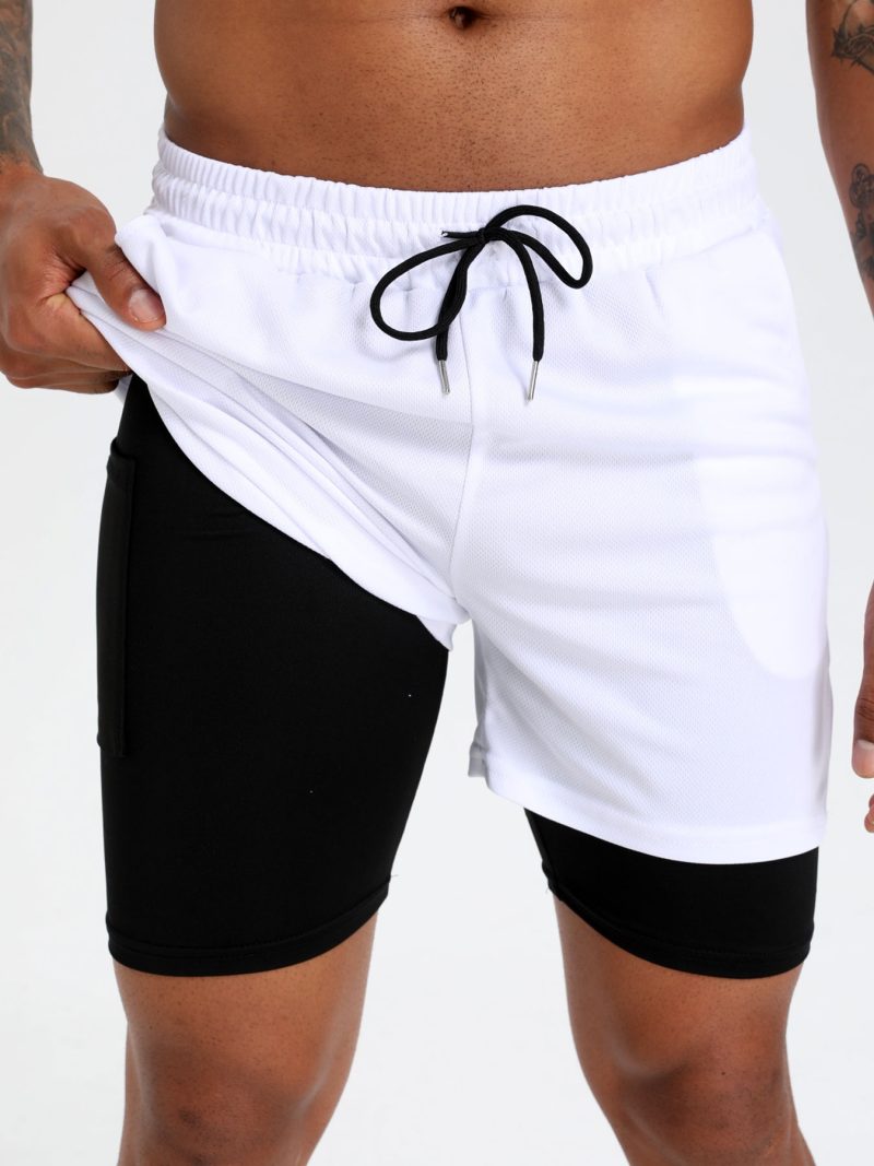 2-in-1 Men's Performance Running Shorts - Moisture-Wicking, Compression Support With Secure Zipper Pocket For Gym & Training - Image 7